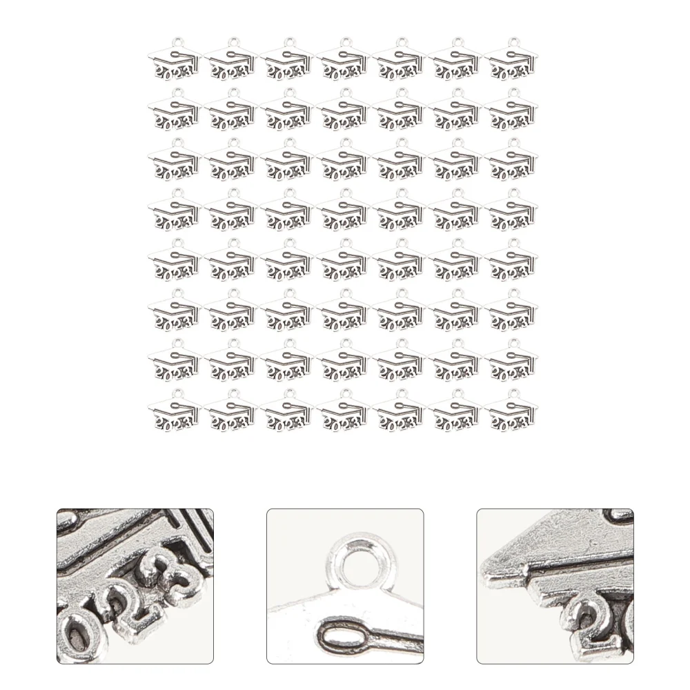 200pcs 2023 Grad Cap Pendants 2023 Earrings Charms Alloy Jewelry DIY Charm Accessory