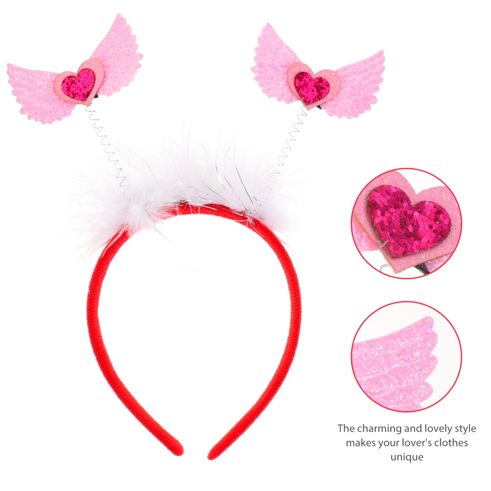 2Pcs Valentines Day Headbands Delicate Heart Hair Hoops Hair Accessories for Wedding Party