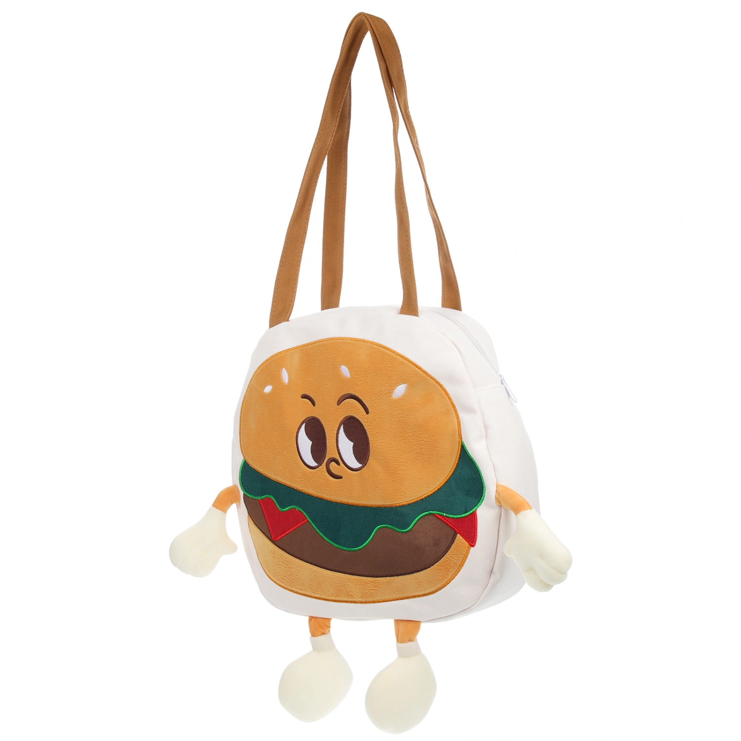 Funny Hamburger Single Shoulder Bag Cartoon Canvas Bag Tote for Women Girl