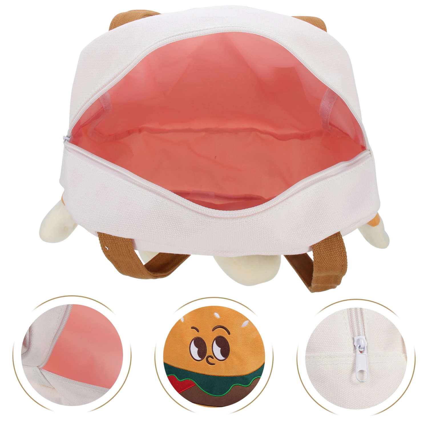 Funny Hamburger Single Shoulder Bag Cartoon Canvas Bag Tote for Women Girl