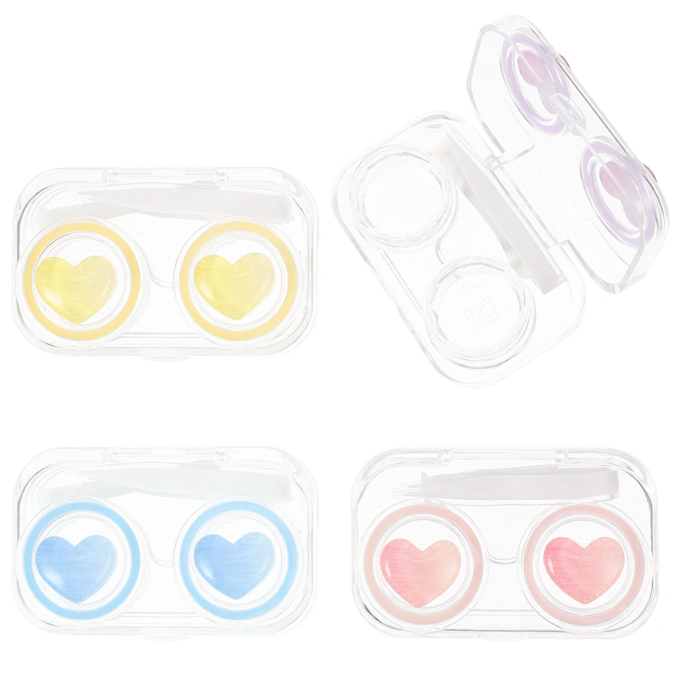 4Pcs Contact-lens Box Contact-lens Cartton Case Beauty Lens Holder Contact-lens Case for Girls