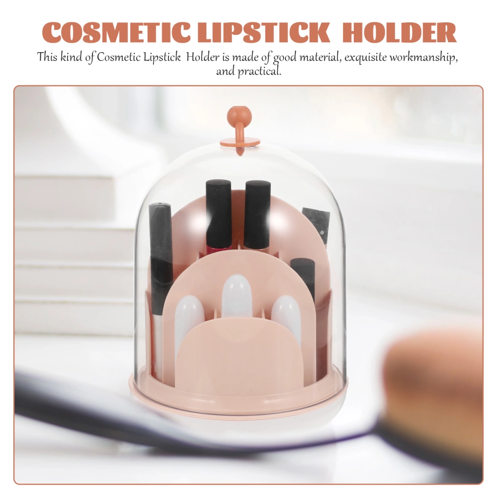 Lipstick Storage Holder Covered Lipstick Container Rotatable Makeup Brush Bucket