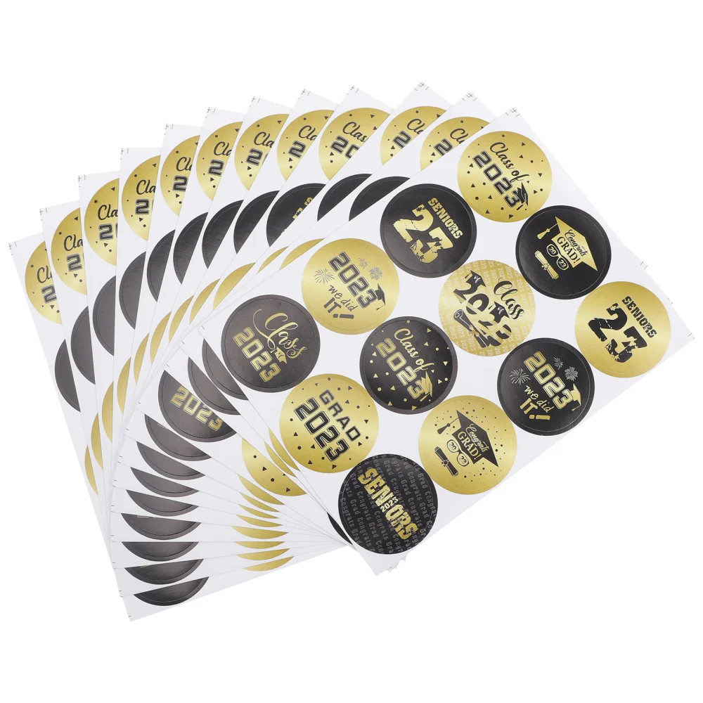 20pcs Graduation Self-adhesive Stickers Decorative Sticker Grad Themed Sealing Stickers