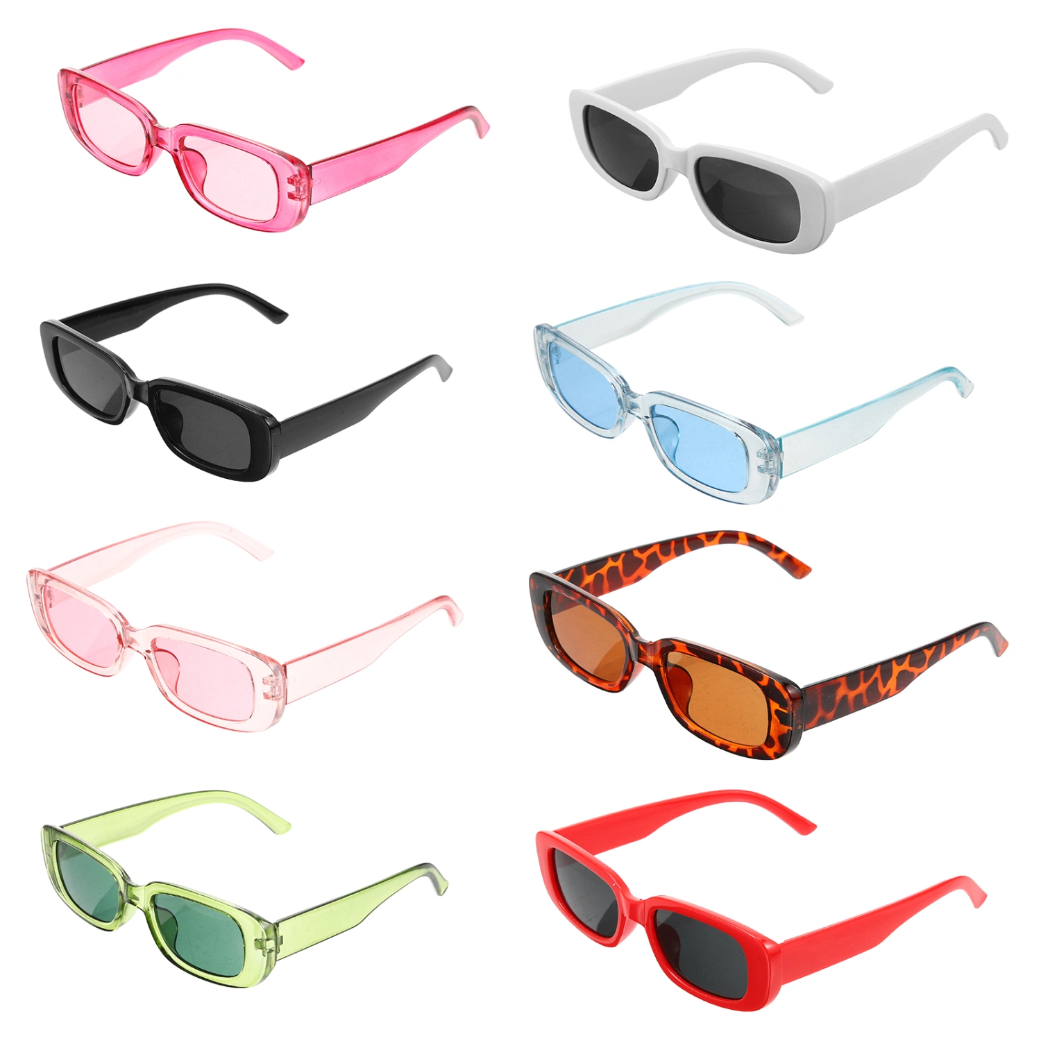 8 Pairs Women Square Sunglasses Sun Protection Sunglasses Retro Sunglasses for  Women