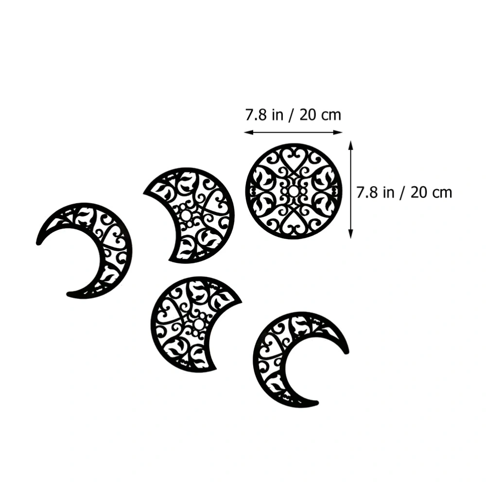 5Pcs Moon Phase Wall Decor Hollow Out Moon Phase Wall Art Decor for Bedroom