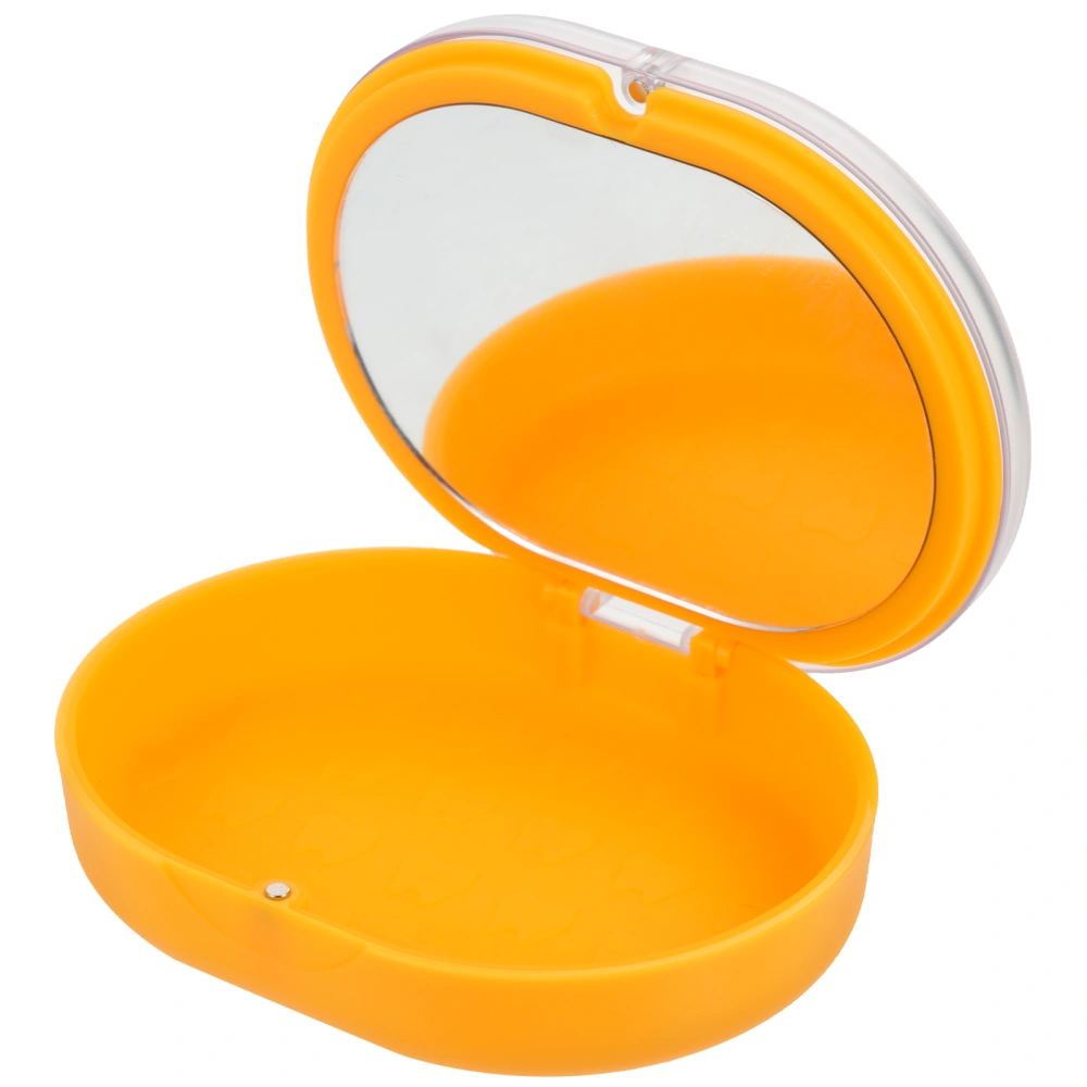 1 Set of Retainer Case with Mirror Magnetic Retainer Box Portable Retainer Box Travel Denture Case