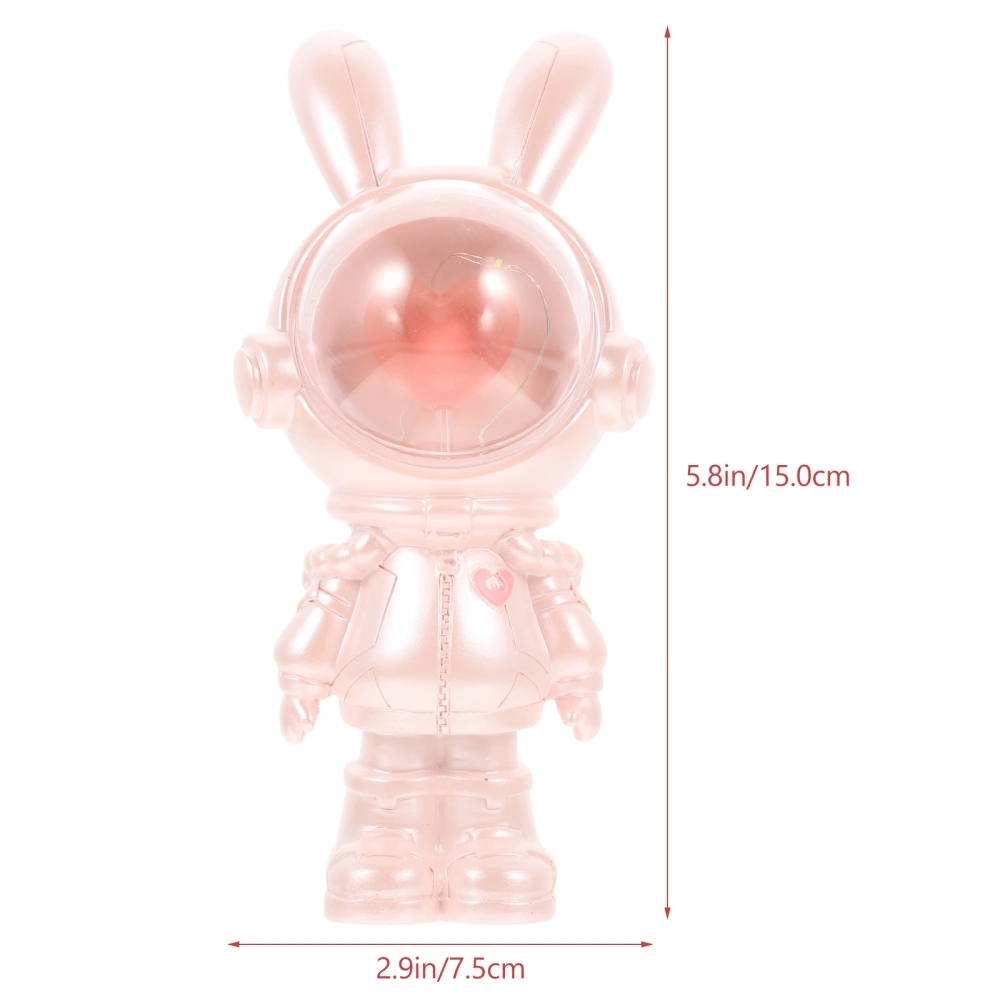 Space Rabbit Ornament Resin Space Bunny Figurine Home Rabbit Sculpture Glowing Desk Decoration