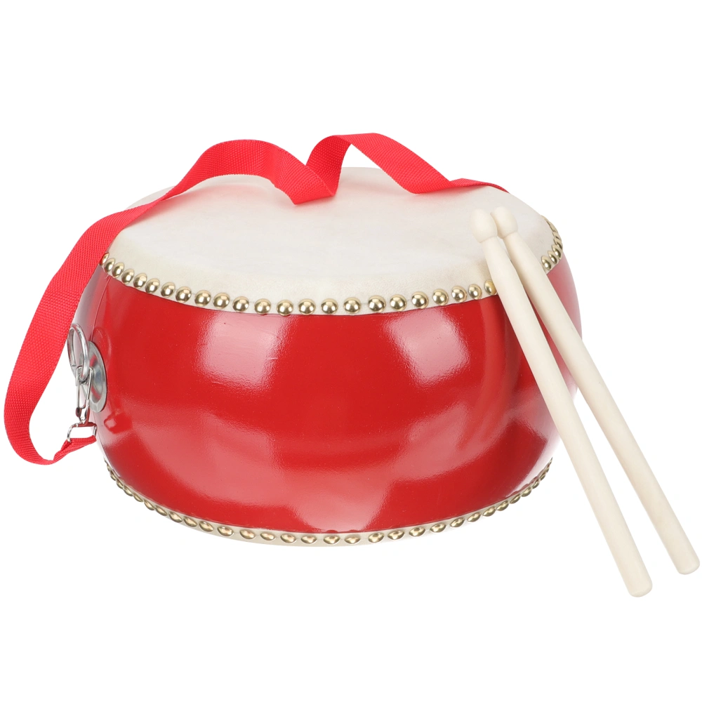 1 Set of Wooden Children Percussion Cowhide Drum Kids Music Education Drum with Drumstick