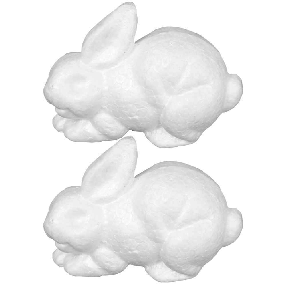 2Pcs Manual Bunny Ornaments Kindergarten Painting Rabbit Crafts Ornaments