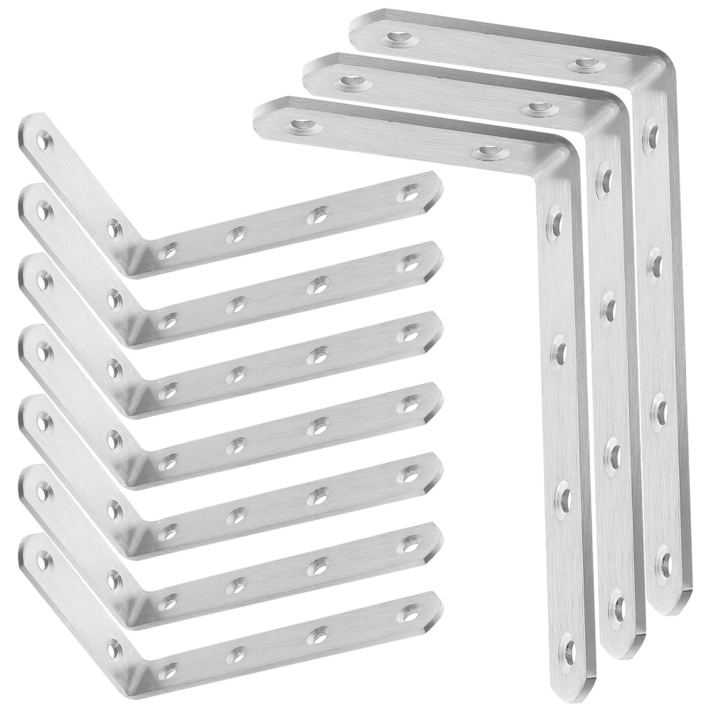 10pcs Shelf Brackets L-shaped Corner Braces Heavy Duty 90 Degree Corner Brackets (Screws Included)