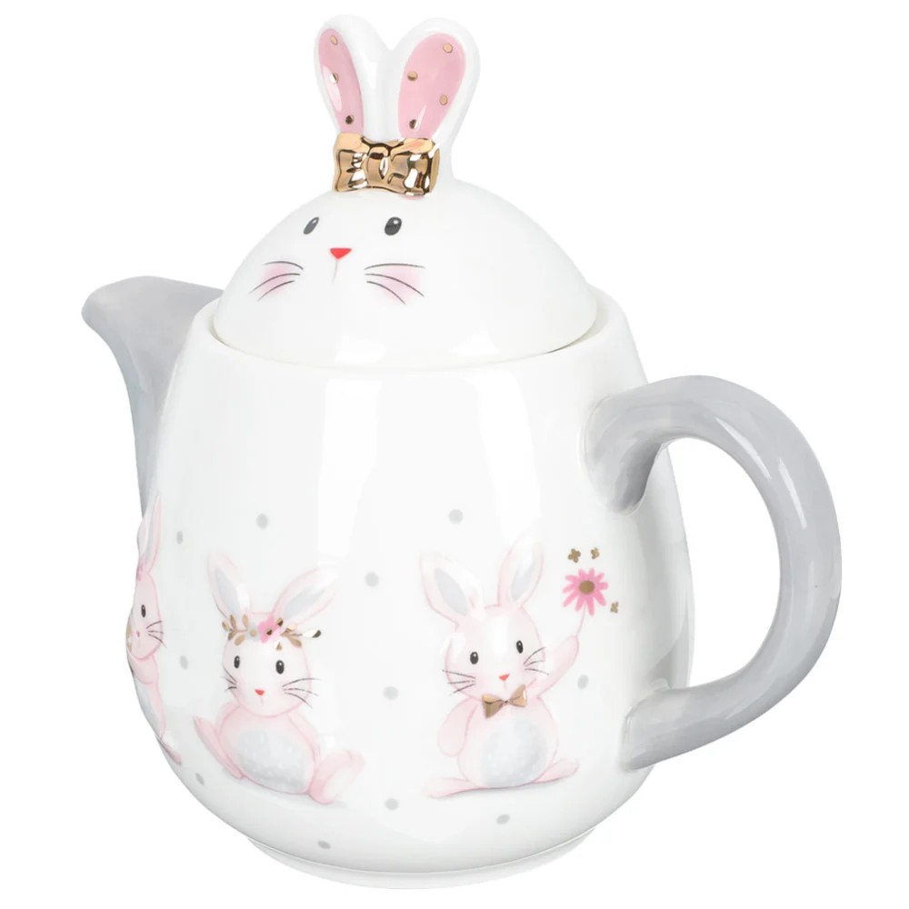 Ceramic Teapot Easter Bunny Large Tea Pot Flower Tea Pot Gift No Filter Hole