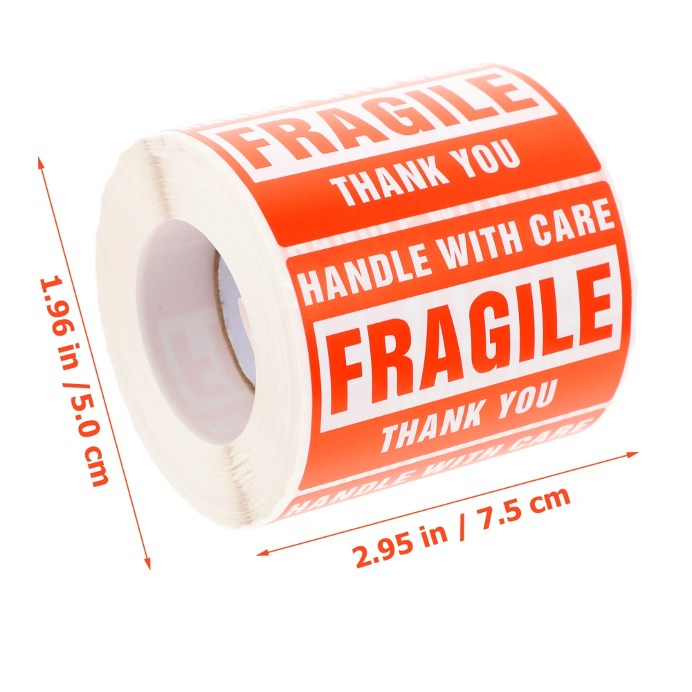 1 Roll of Warning Labels Fragile Warning Stickers Packing Warning Stickers Self-adhesive Shipping Labels