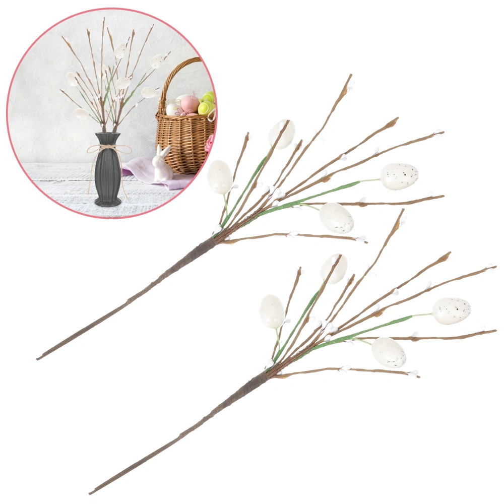 2Pcs Easter Egg Stems DIY Easter Eggs Tree Branches Artificial Eggs Stem Picks Party Favor