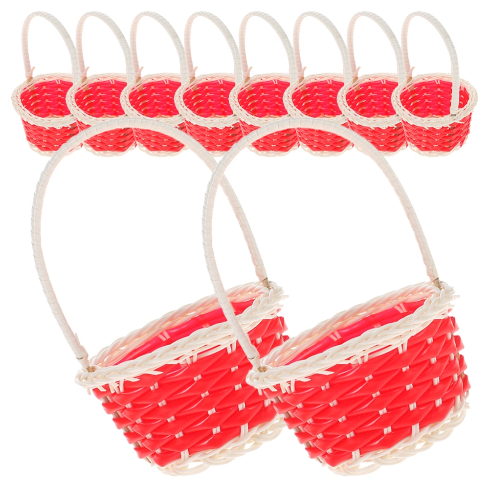 10pcs  Portable Basket  Mini Picnic Baskets Party Favor Mini Woven Baskets