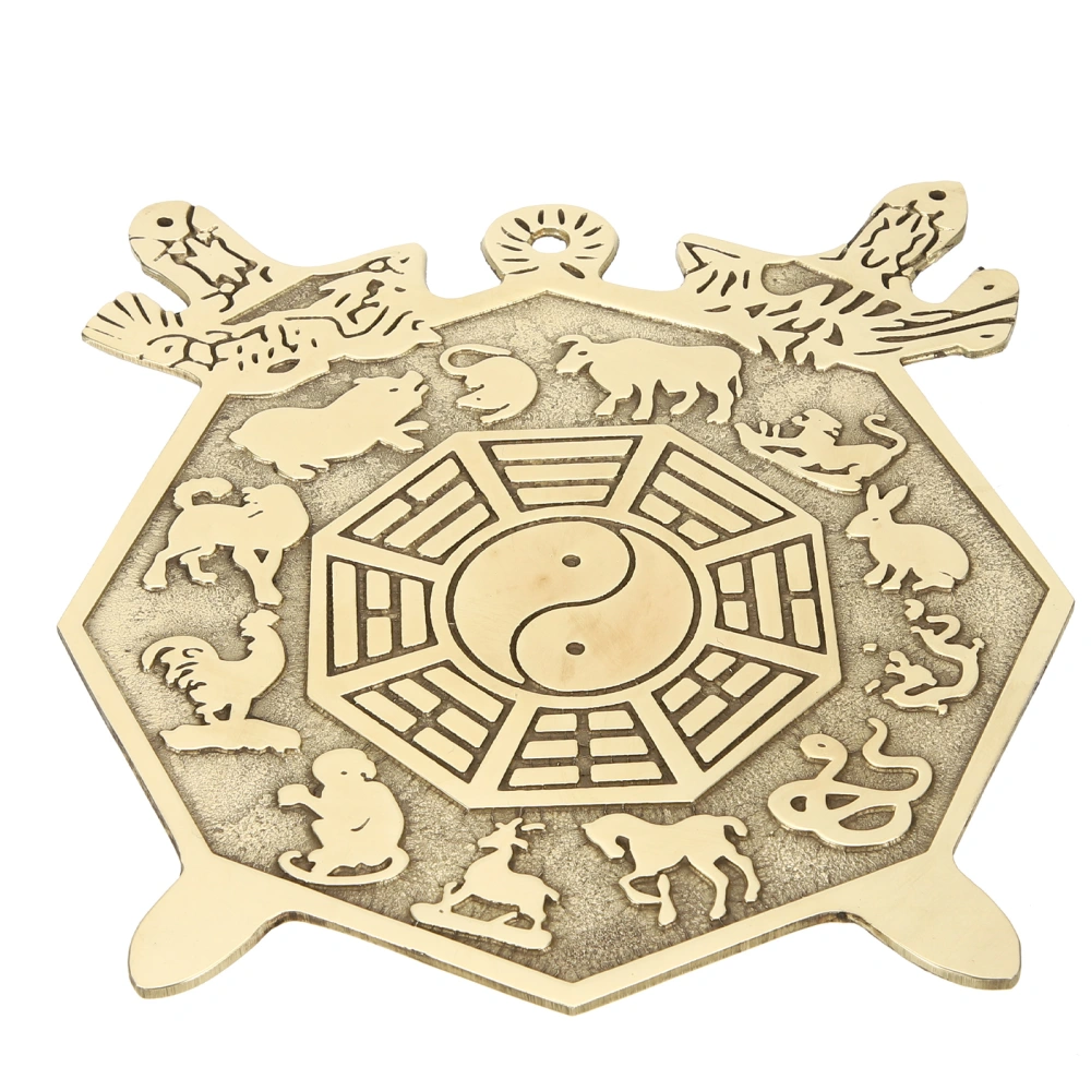 Brass Pendant Mirror Ornament Chinese Style Zodiac Craft Temple Using Decor for Home