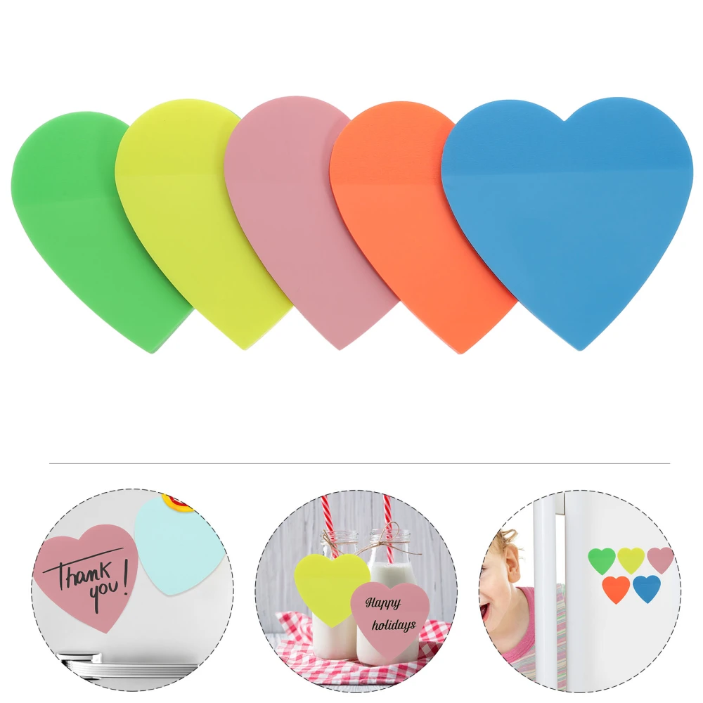 5 Books Highlighter Note Stickers Portable Memo Pads Heart Memo Stickers Book Noting Tabs