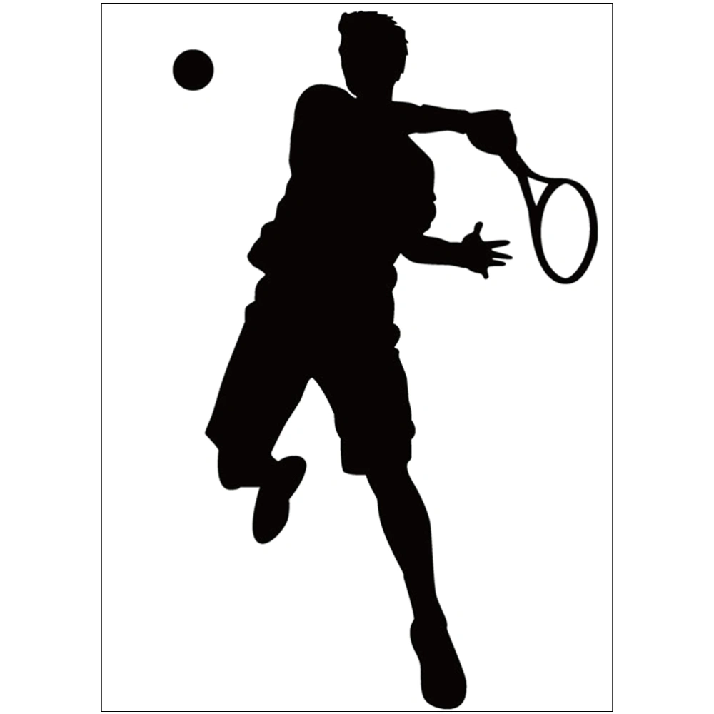 Tennis Player Wall Sticker Tennis Wall Decal Self-adhensive Sports Wall Sticker for Boy Room