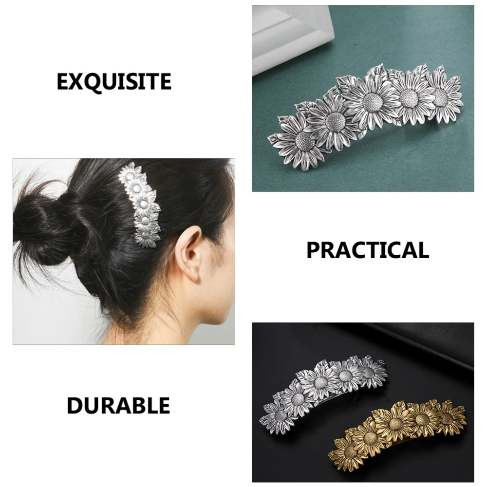 Sunflower Hair Clip Alloy Barrette Women Hair Clamp Spring Clasp Hair Clip