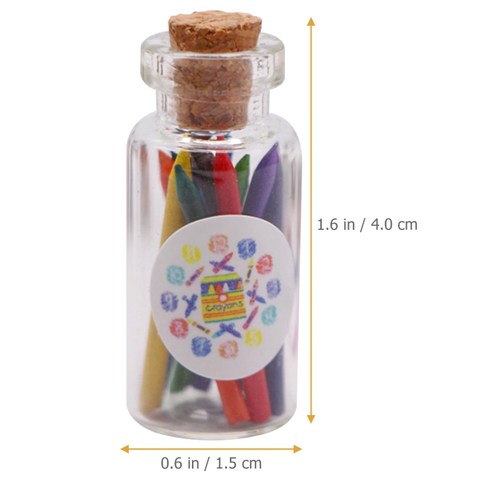 3 Set Miniature Bottled Crayons Mini Crayons in Bottle Model Mini House Decoration