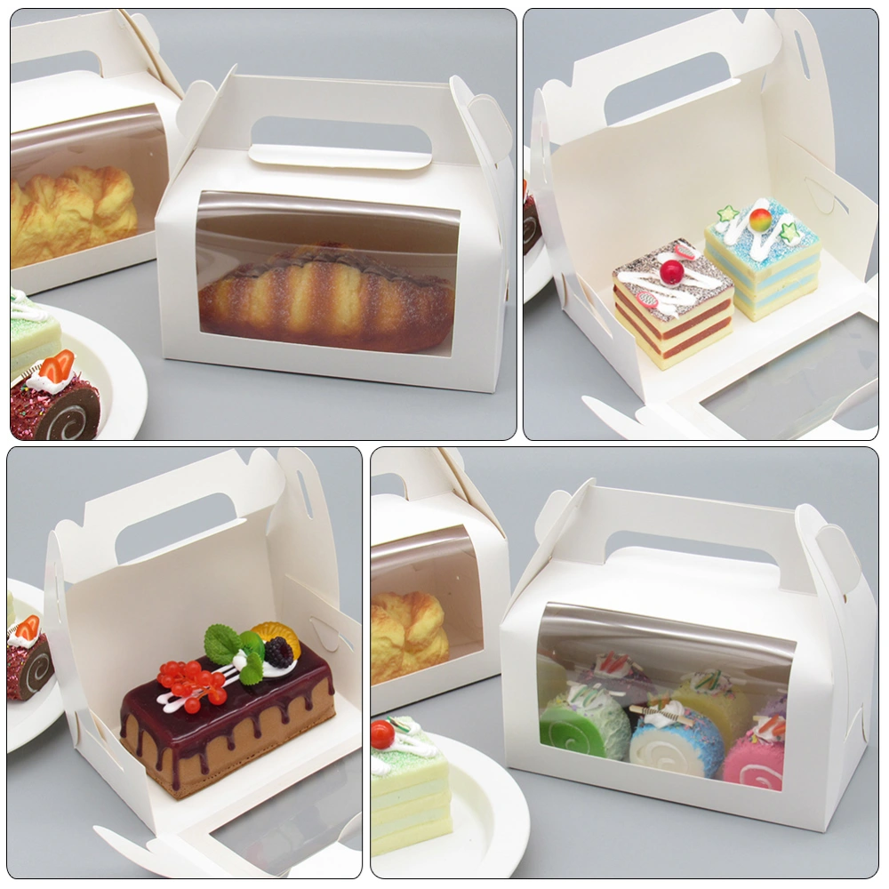 10Pcs Cookie Package Boxes Cake Wrapping Boxes Portable Bakery Boxes with Window