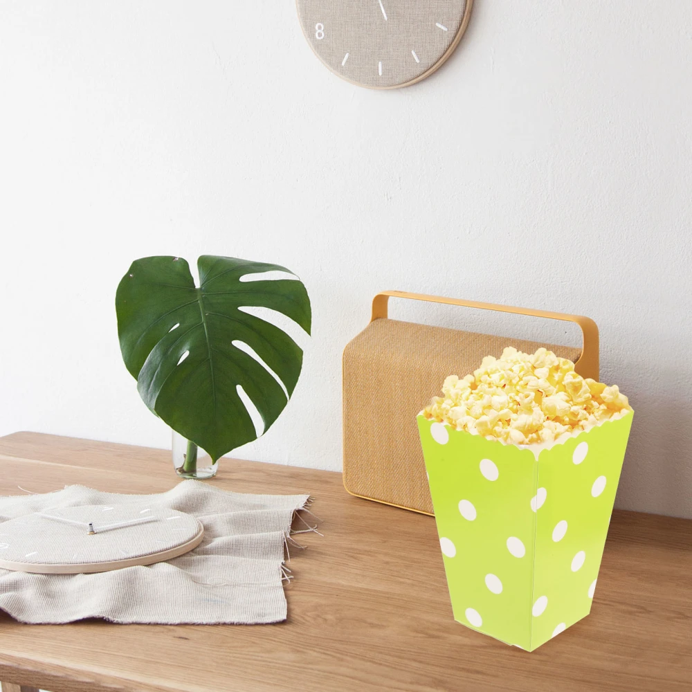 24pcs Popcorn Box Popcorn Bucket French Fries Box Disposable Movie Night Supply