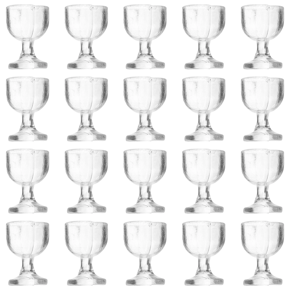 20Pcs Mini Wine Glasses Miniature Doll Wine Glasses Kitchen Toys Miniature Accessories