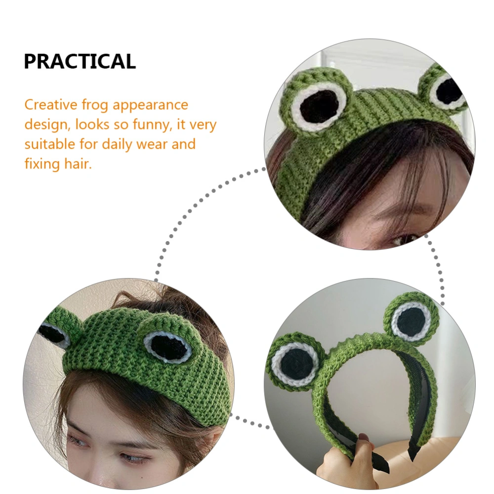 Frog Headband Woolen Yarn Headband Face Wash Skincare Makeup Headband for Women Girls