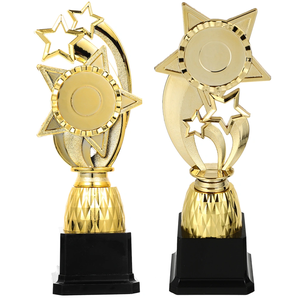 2Pcs Competition Trophy Pentagram Shaped Trophy Model Party Trophy Cup Ceremony Competition Trophy