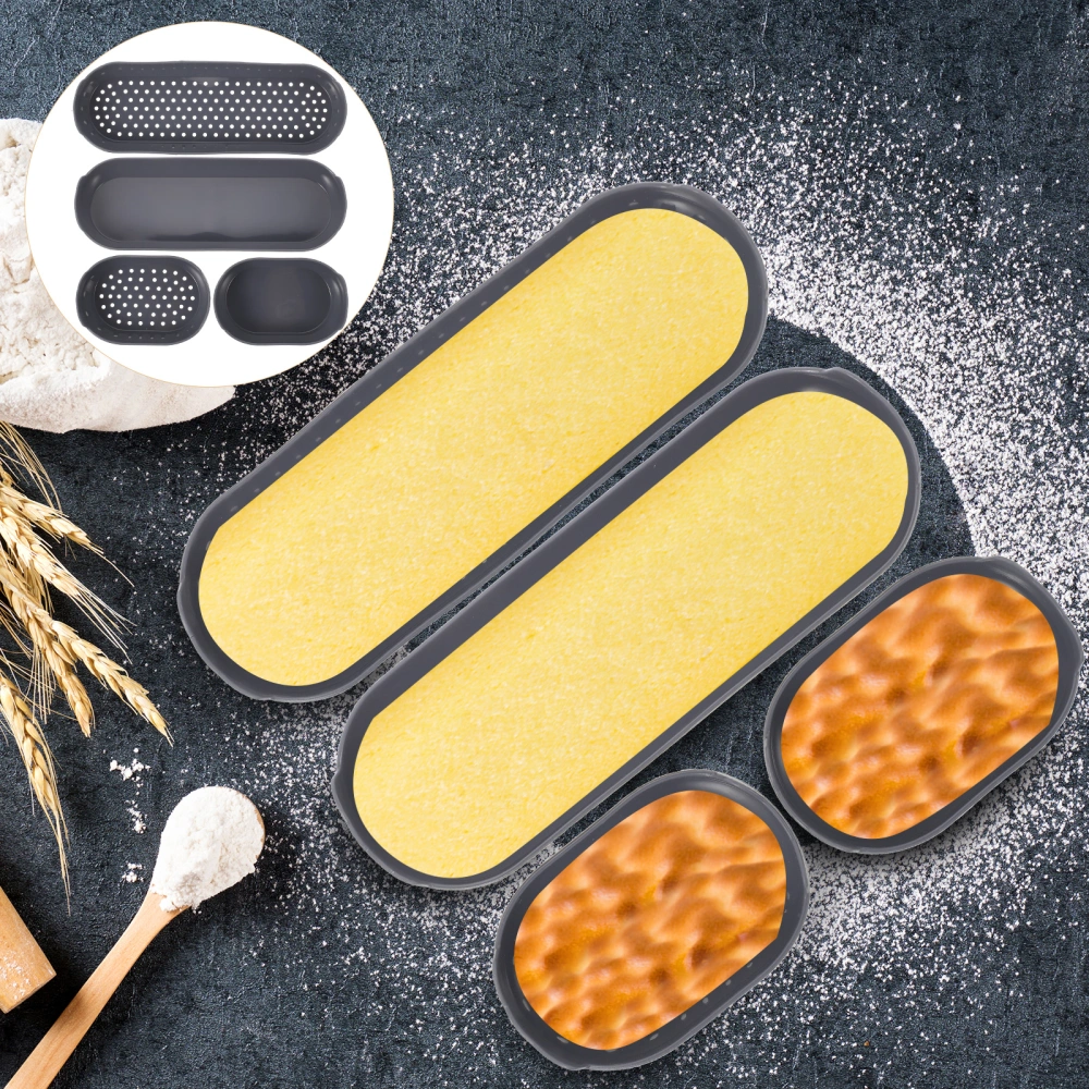 4Pcs Non-stick Bread Pans Kitchen Baking Pans Heat-resistant Silicone Molds Cake Accessory