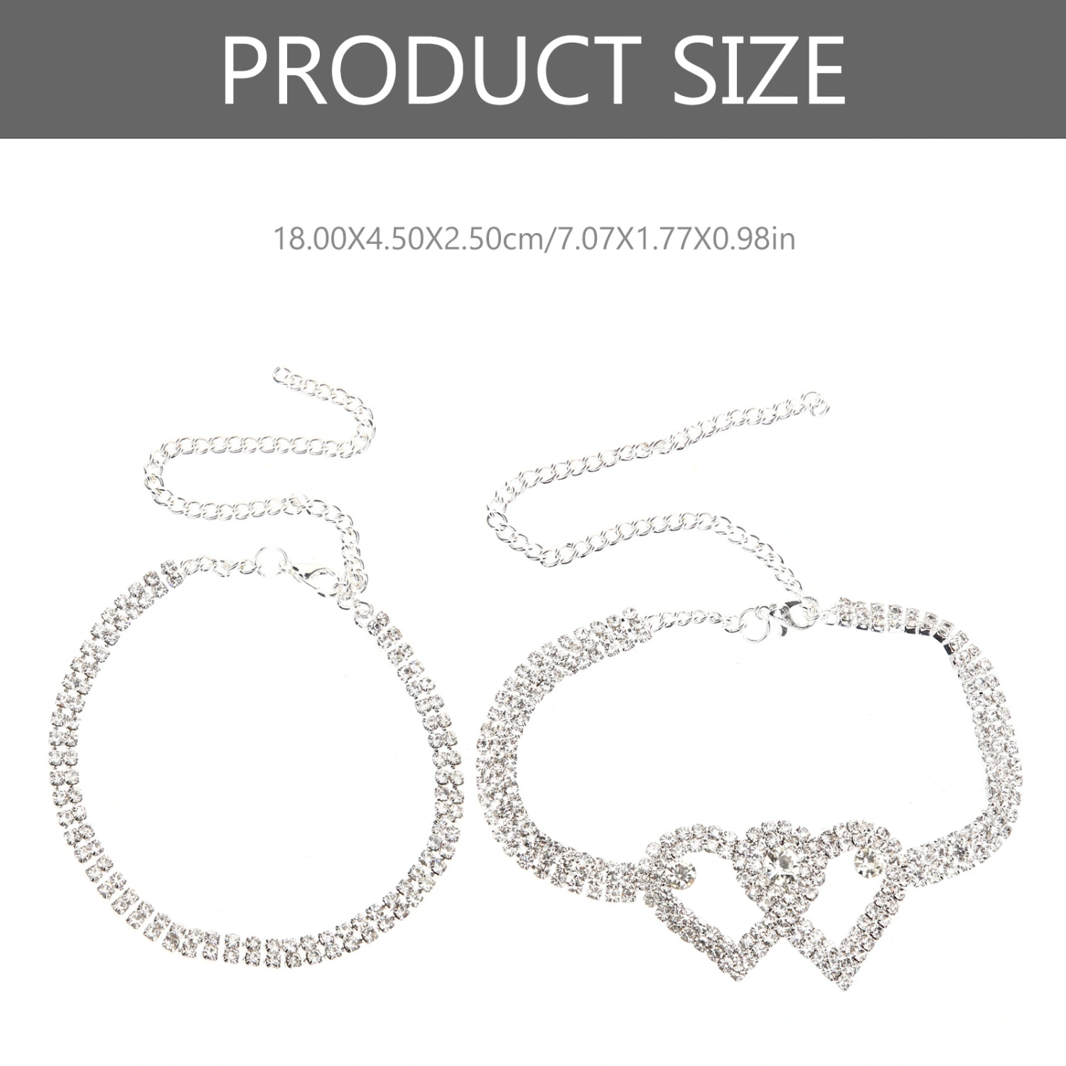 1 Set Rhinestones Ankle Bracelets Heart Ankle Bracelets Women Anklet Foot Jewelry