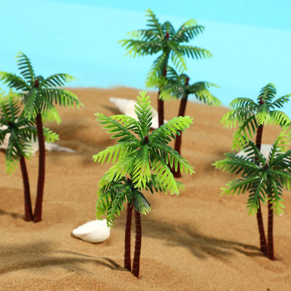 5 Pcs Plastic Coconut Tree Ornaments Aquarium Coconut Plants Palm Tree Decors for Fish Tank Aquarium