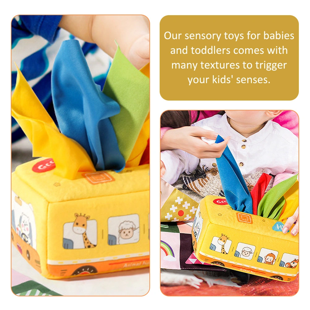 1 Set Sensory Box Baby Tissue Box Toy Montessori Sensory Toy Colorful Tissue Box Toy for Toddlers