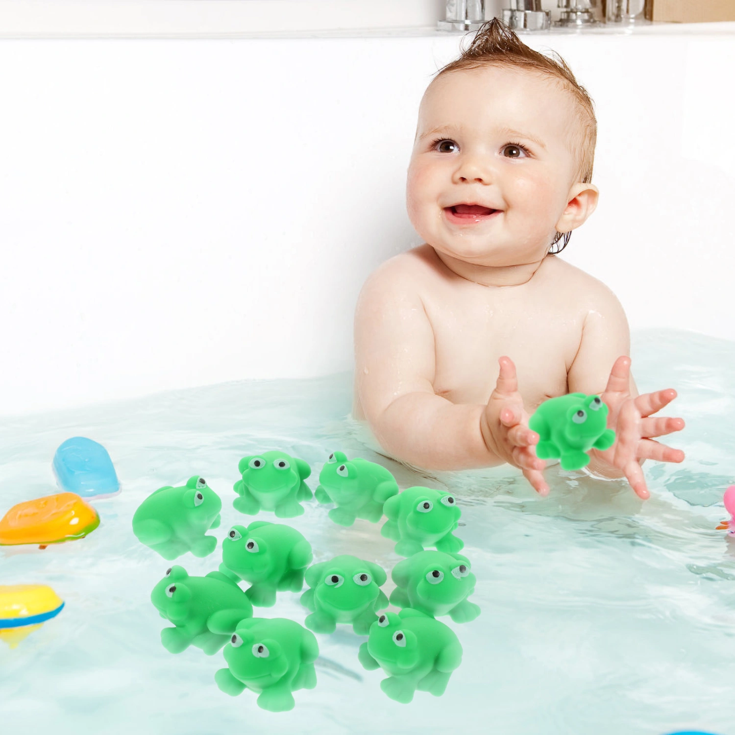 10pcs Baby Water Toys Baby Toddler Bath Toys Small Frog Bath Toys Funny Bath Toys