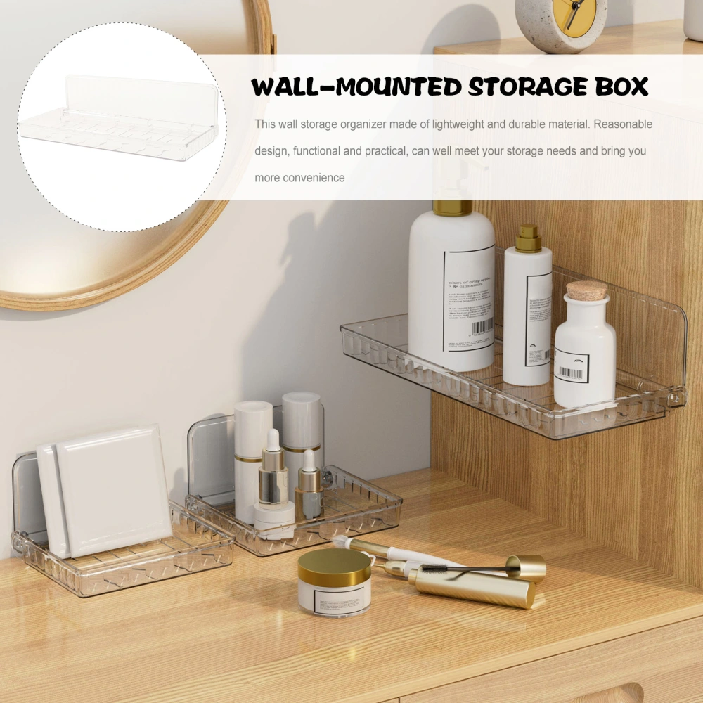 Wall Mount Organizer Clear Wall Shelf Cosmetic Storage Shelf Plastic Floating Shelf