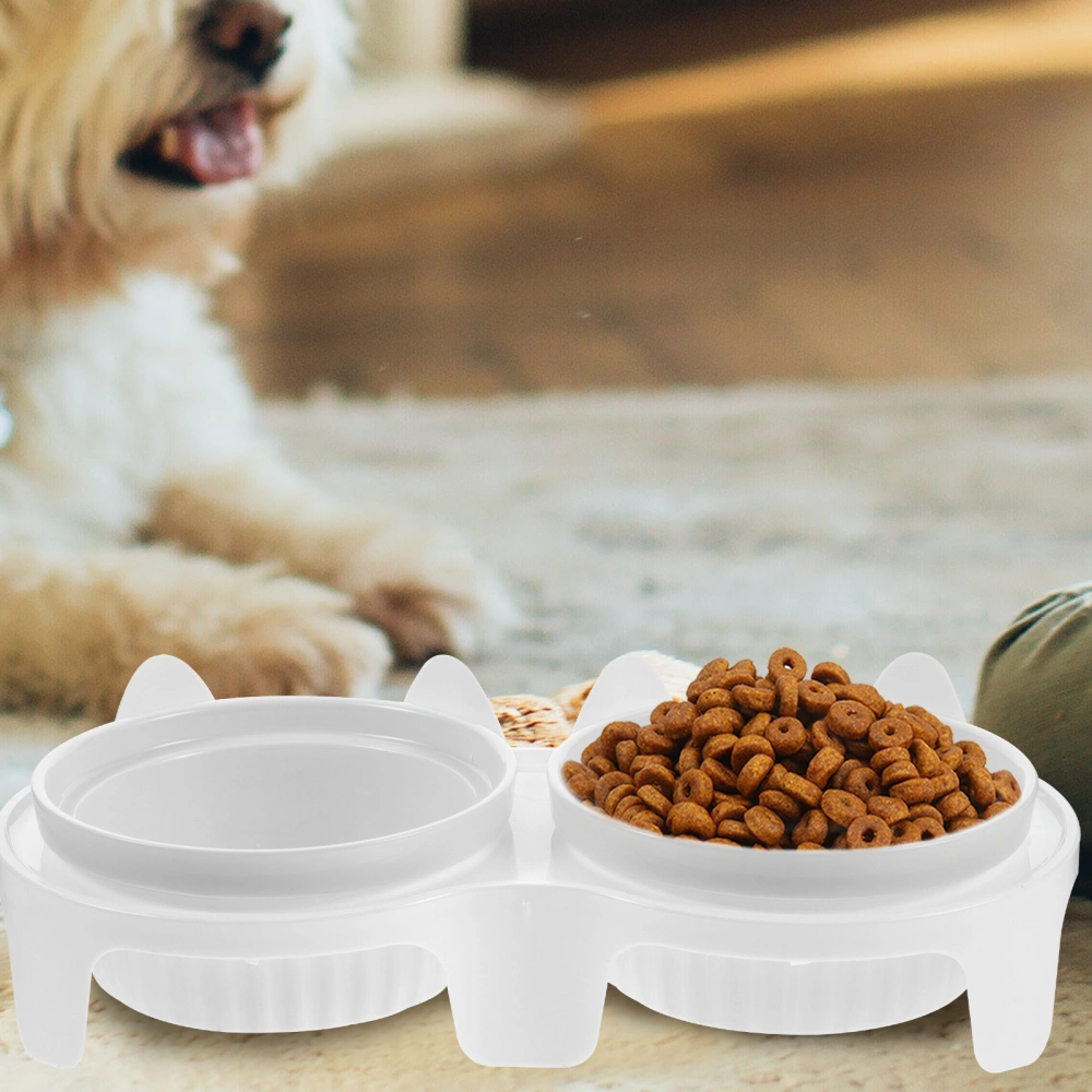 1 Set of Cat Food Bowl Glass Cat Bowl Ceramic Feeder Double Cat Food Bowl Pet Supply