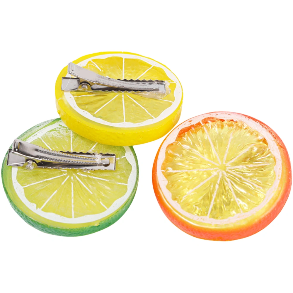 3pcs Lemon Hair Clip Creative Hairpins Lovely Barrettes Hair Accessories for Girls