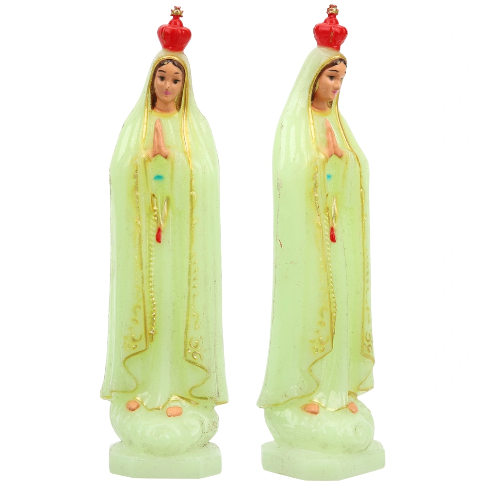 2pcs Virgin Mary Figurine Madonna Catholic Plastic Craft Tabletop Virgin Mary Figurine