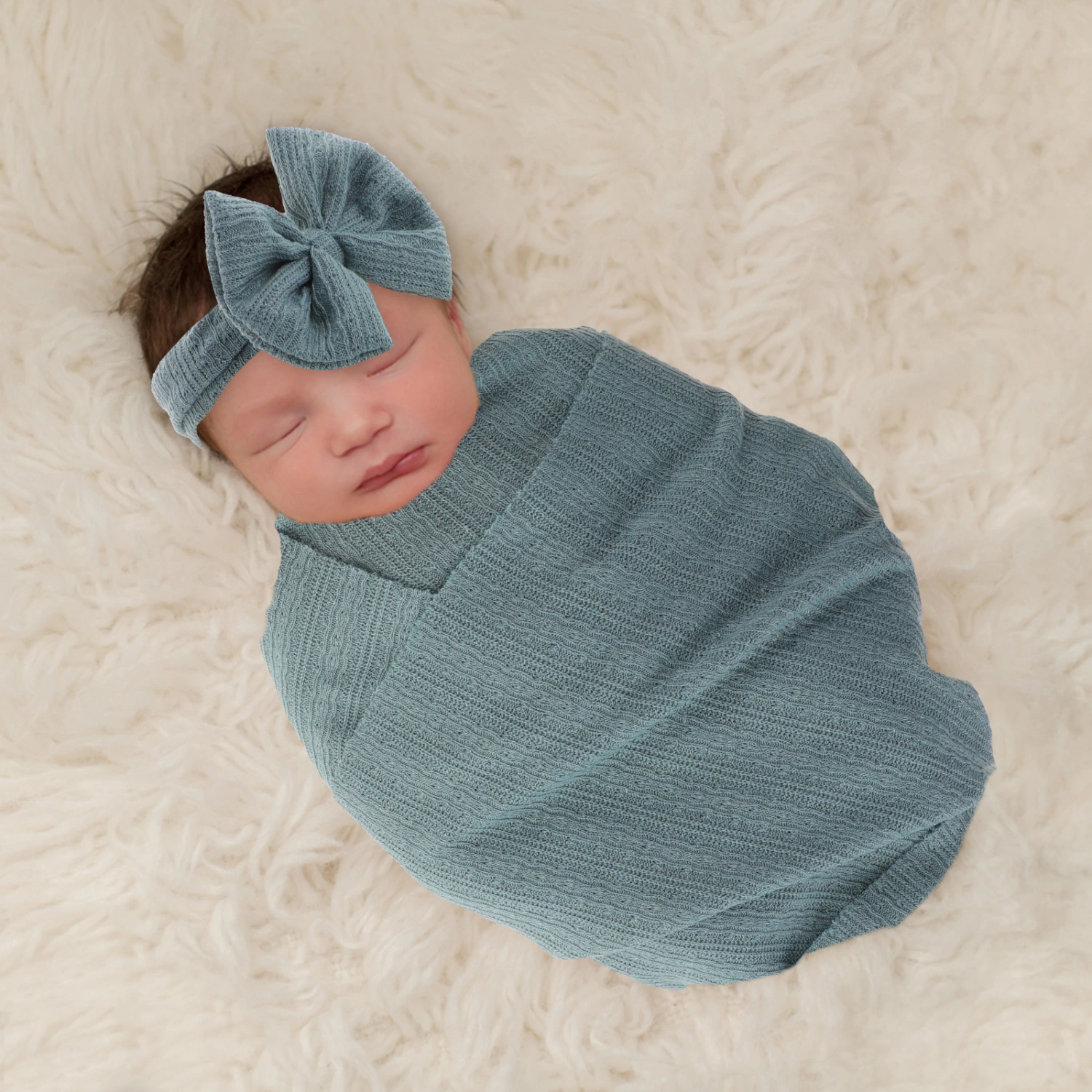 1 Set Baby Swaddle Blanket and Headband Newborn Receiving Blanket for Baby Boys Girls