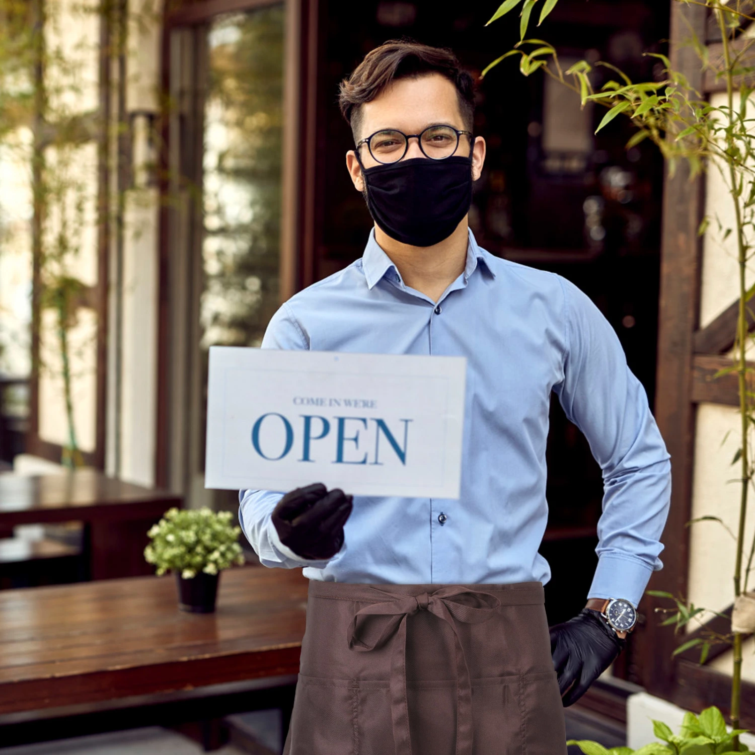 Chef Apron Waiter Apron with Pocket Half Waist Apron Kitchen Restaurant Waitress Apron