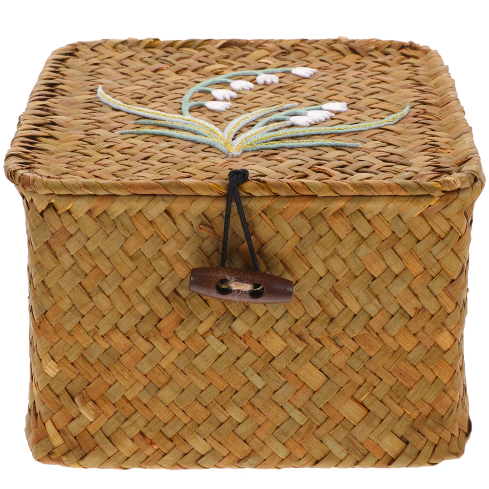 Woven Gift Basket Box Desktop Sundries Storage Bin Wedding Gift Candy Box Container