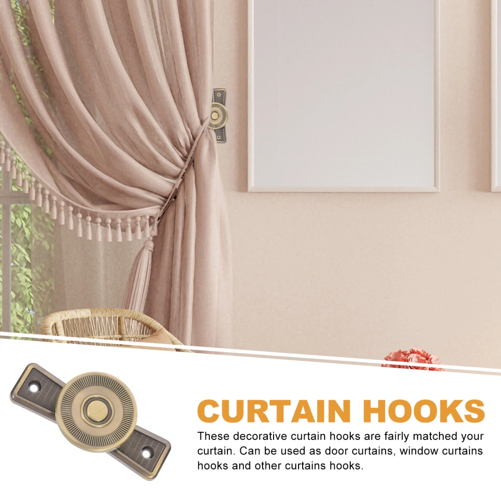 2pcs Curtain Holdbacks Window Drapery Wall Mounted Tieback Hooks Decorative Wall Hooks