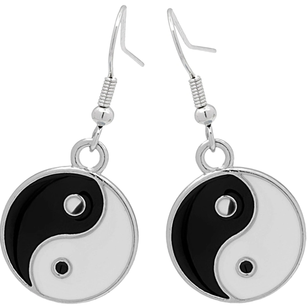 1 Pair Women Earrings Chinese Earrings Girls Black and White Earrings Ear Decorations