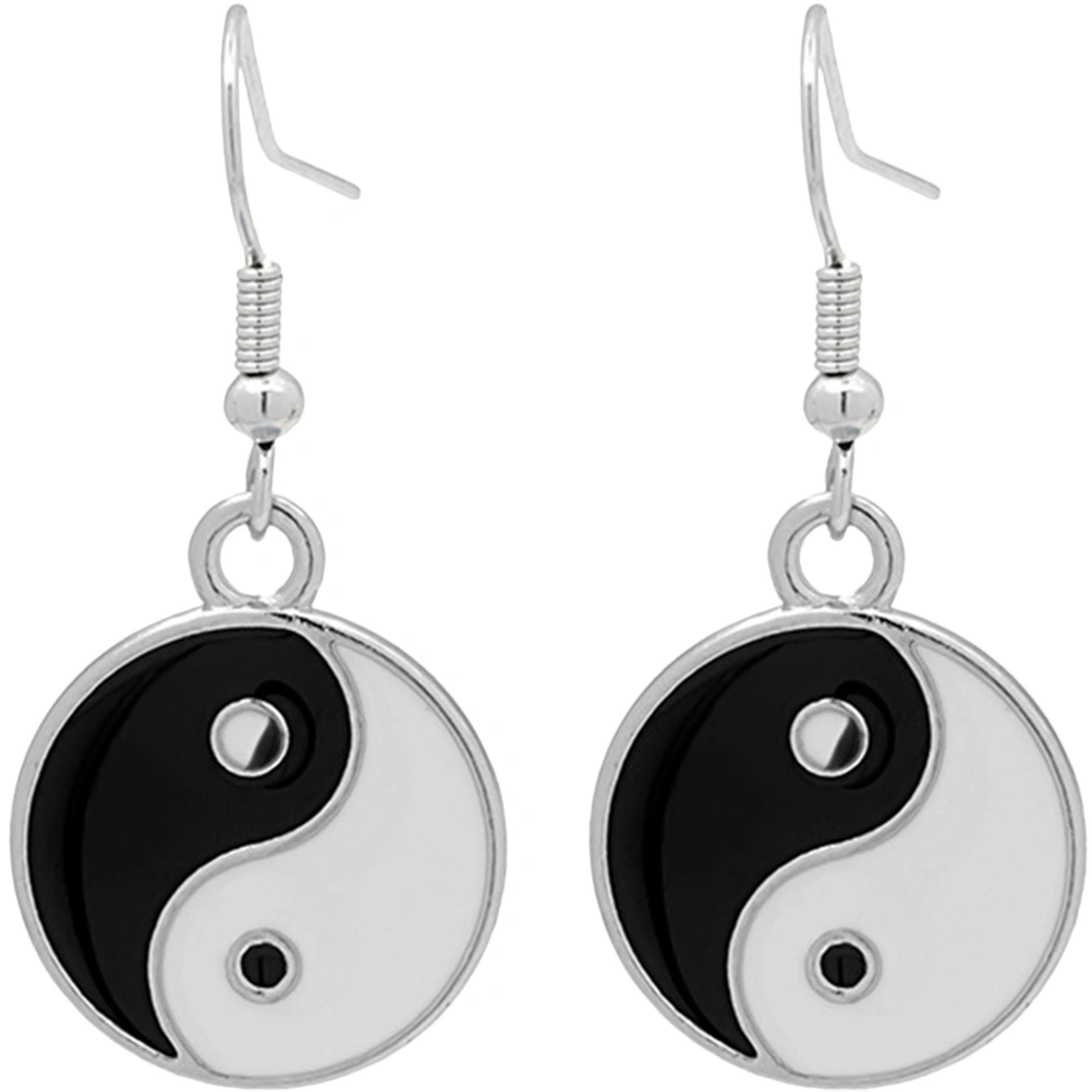 1 Pair Women Earrings Chinese Earrings Girls Black and White Earrings Ear Decorations