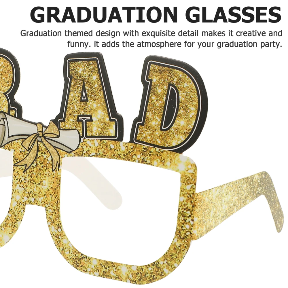 12pcs Ornamental Graduation Party Eyewear Decor Paper Glasses Ornament Graduation Party Prop