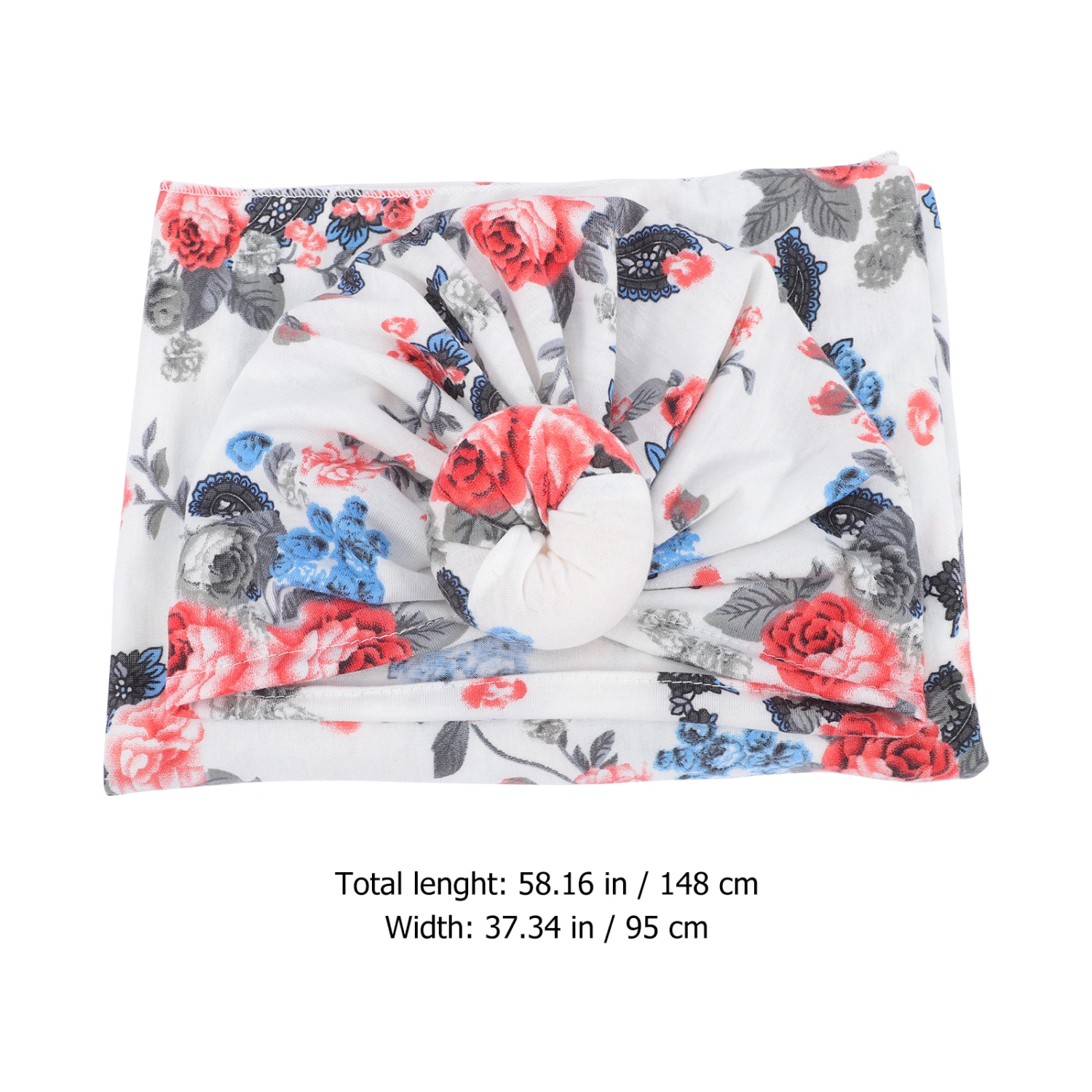 1 Set Baby Swaddle and Hat Flower Printing Newborn Receiving Blanket Hat