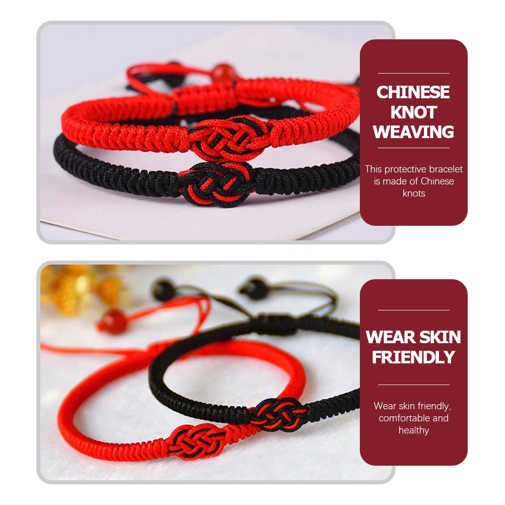 2Pcs Couple Bracelets Handmade Handmade Braided Couple Wristbands Matching Bracelets
