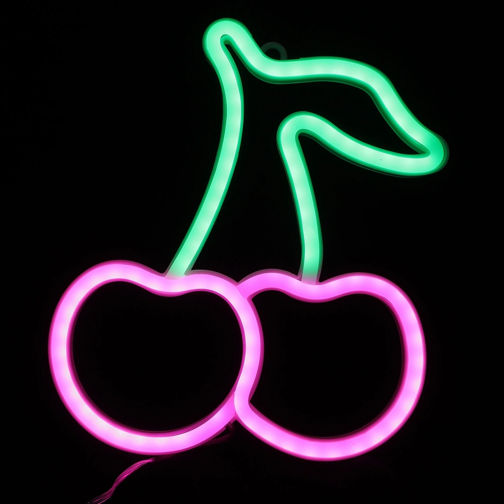 Cherry Shape Neon Sign LED Neon Light Lamp Girls Bedroom Festival Party Decoration