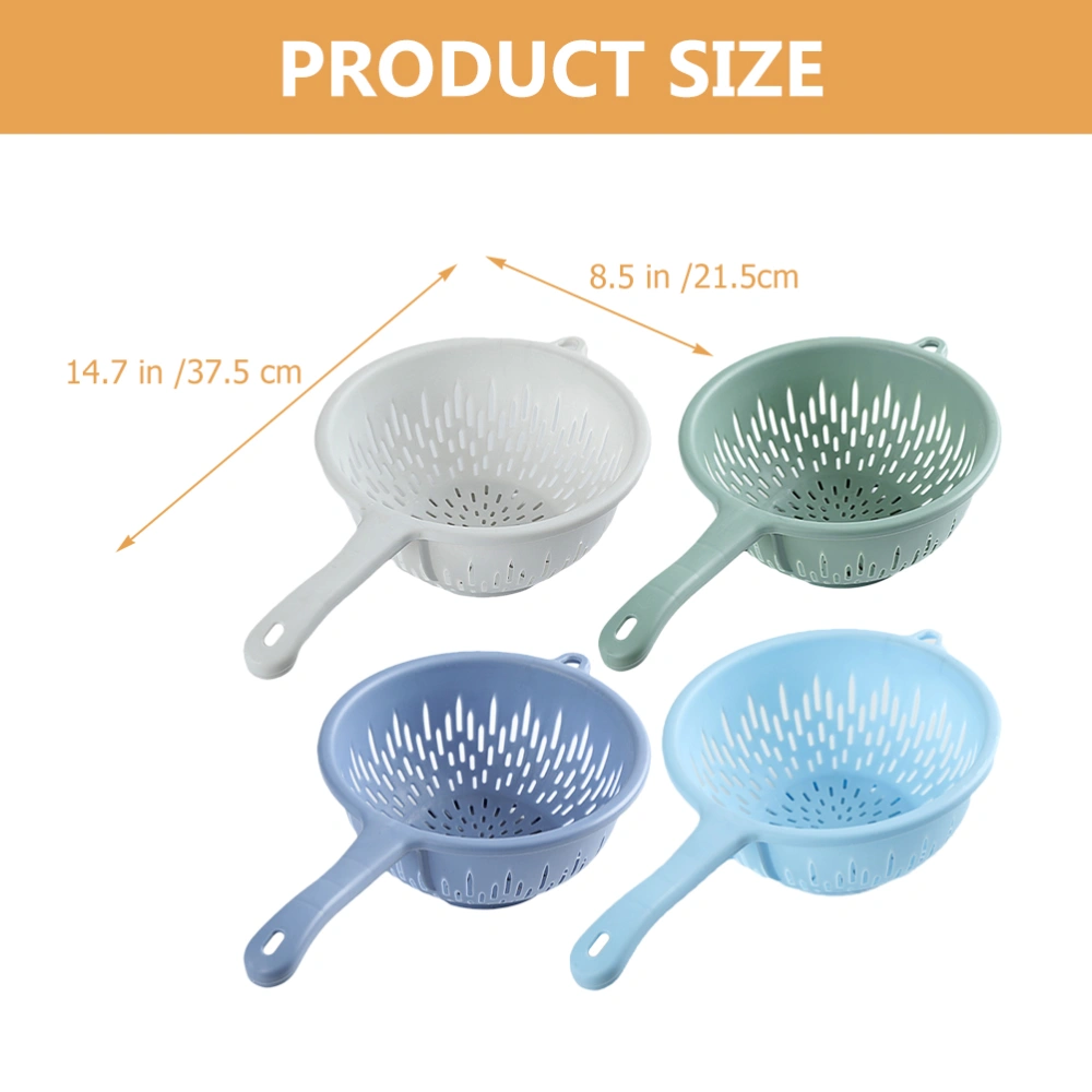 4 pcs Food Washing Drain Colander with Handle Plastic Colander Strainer for Kitchen