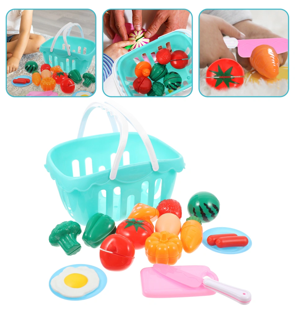 17pcs Cutting Play Food Toys Fake Food Cutting Toys Pretend Fruit Vegetables