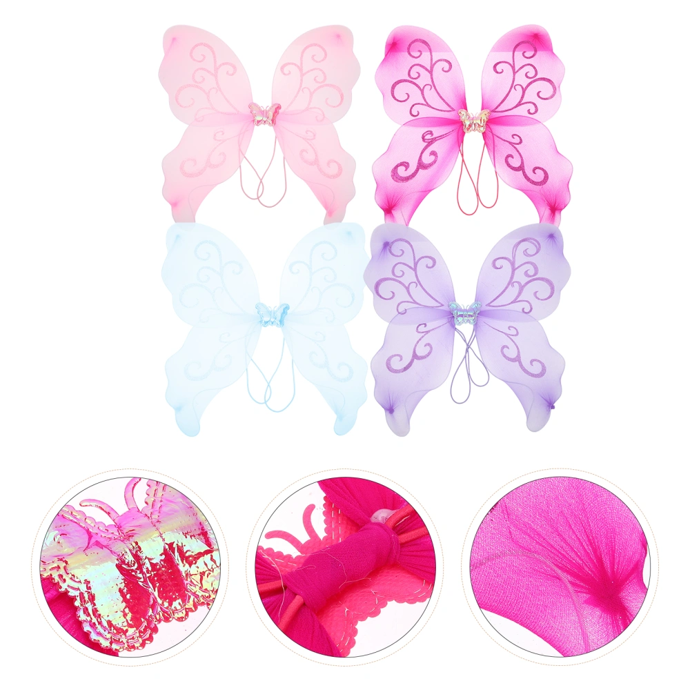 4Pcs Fairy Wings Butterfly Angel Wings Fairy Dress Up Prop Photograph Prop